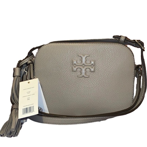 Tory Burch | Bags | Tory Burch Thea French Grey Camera Crossbody | Poshmark